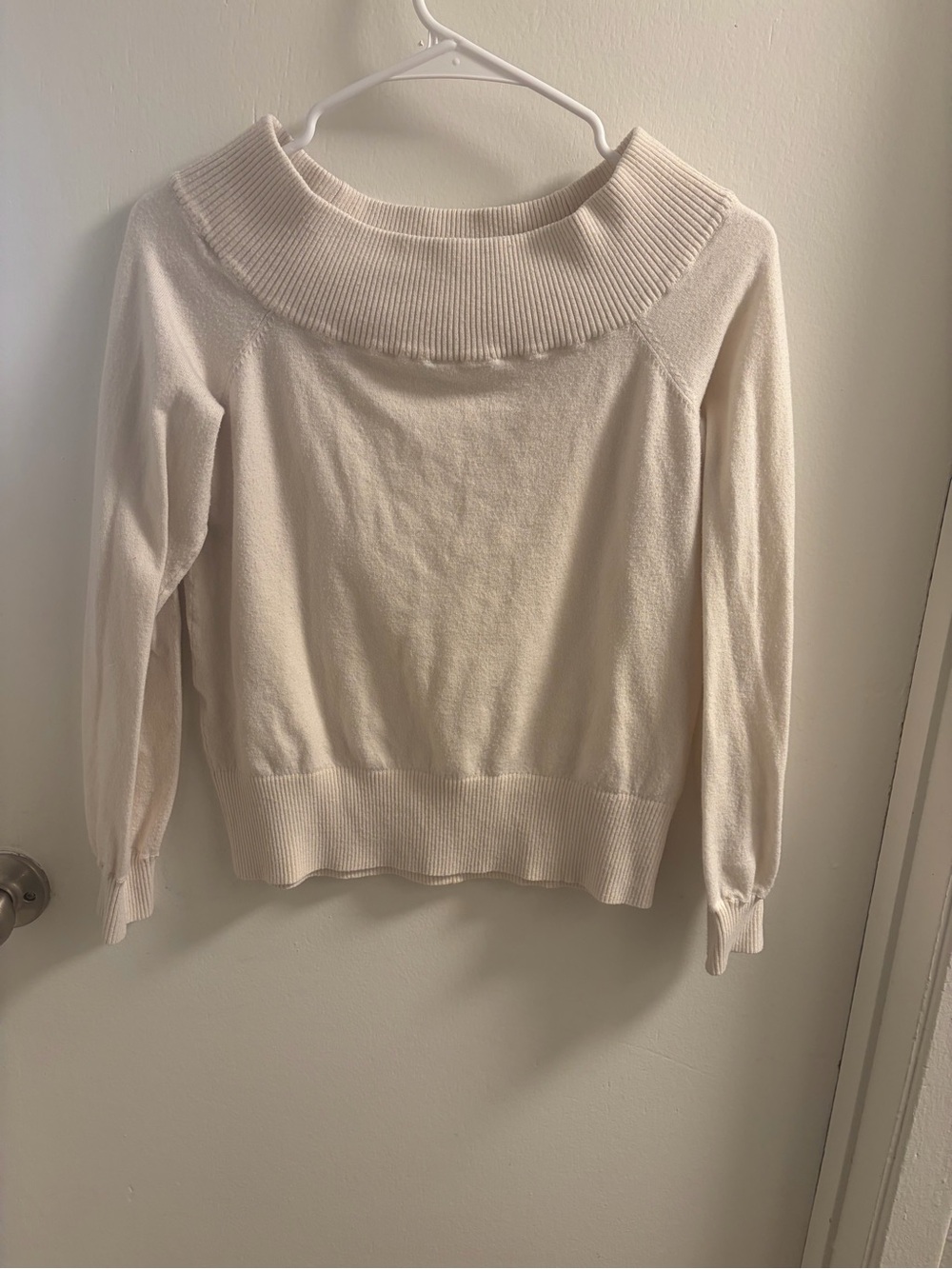 Gentle Fawn Cream Off The Shoulder Ribbed Knit Sweater Size S